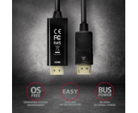 AXAGON RVD-HI14C2 Adapter aktywny DisplayPort -> HDMI 1.4, kabel 1,8m, 4K/30Hz - 1353449 - zdjęcie 2